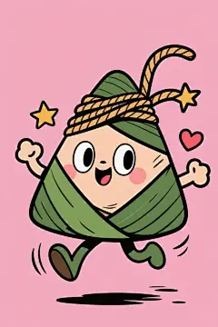 端午节糯香粽子有趣形象插画表情包
