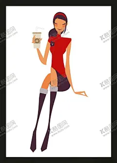 手绘时装模特 【酷图网】手绘时装模特,时尚女孩,摩登女郎,时装模特,卡通女孩