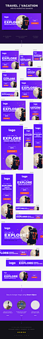 Travel / Vacation Web Ad Marketing Banners on Behance