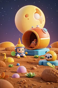 绘梦虚拟3D| 电商场景KV海报| 盲盒IP展台C4D超视觉-Checkpoint-绘梦Creation-LiblibAI