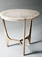 ATHENA SIDE TABLE  711mm (Dia) X 680mm (H)Rock crystal top resting on a hand-cast bronzed base. Custom finishes…: 