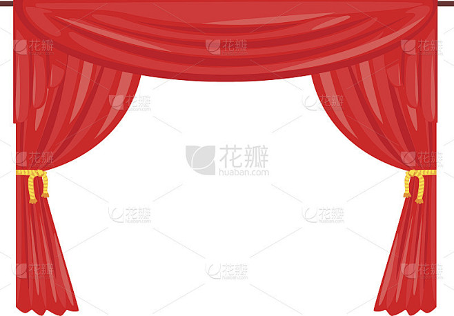 剧场舞台帘幕矢量插图