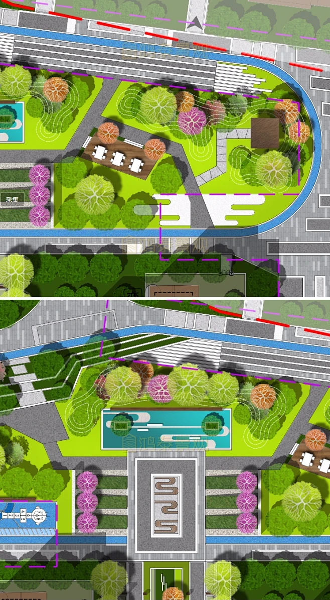 原创住宅大区景观设计PSD彩色平面图居住小区景观方案彩平ps素材-淘宝网-花瓣网