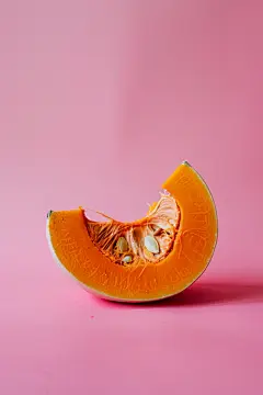 切开的黄皮南瓜高清图片