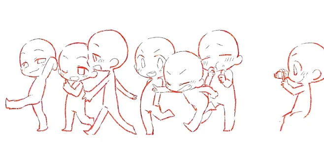 【绘画素材】多人绘画模板 群像向 - 小红书-花瓣网