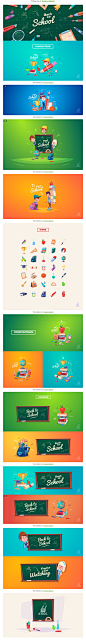 Set of Characters and Icons (Back to school) on Behance
