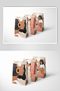 时尚莫兰迪插画时尚纸质包装袋样机-众图网