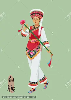 白族 白族特色 56个民族 民族插画 手绘民族插画 白族男孩女孩 白族人物 情侣插画 民族男女 民族人物 白族姑娘 卡通少数民族 民族服饰 民族文化 五十六个民族 少数民族服饰 白族美食