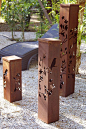 'Birds on branches' Corten Outdoor Lighting - Kuş Desenli Corten Metal Aydınlatma