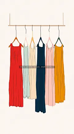 一幅极简风格的挂在衣架上的插画250211(1)