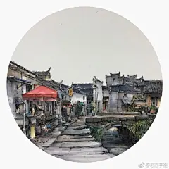 #钢笔淡彩#建筑风景写生系列 ~  （作者： 志方手绘 ） ​​​​