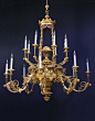 Large l8th Century sixteen branch gilt-gesso 'Angel' Chandelier