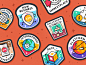 Badges achievements badges branding flat font icon icon set iconography logo mark outline platform screen sticker symbol typo vector web