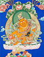 黄财神 蓝彩-吉祥唐卡