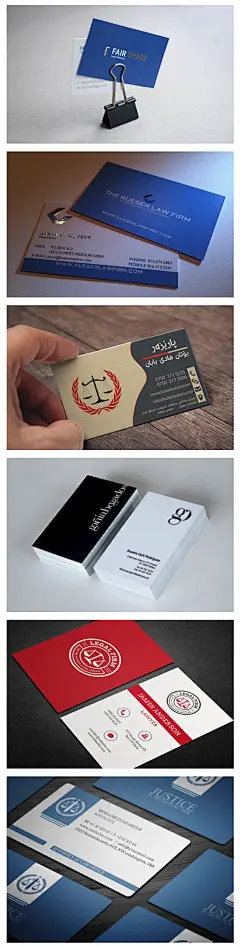 国外律师名片欣赏 蓝色 名片设计 文件夹