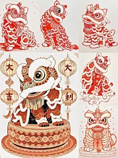 中国传统春节吉祥物之醒狮文化_1_爱上绘画_来自小红书网页版