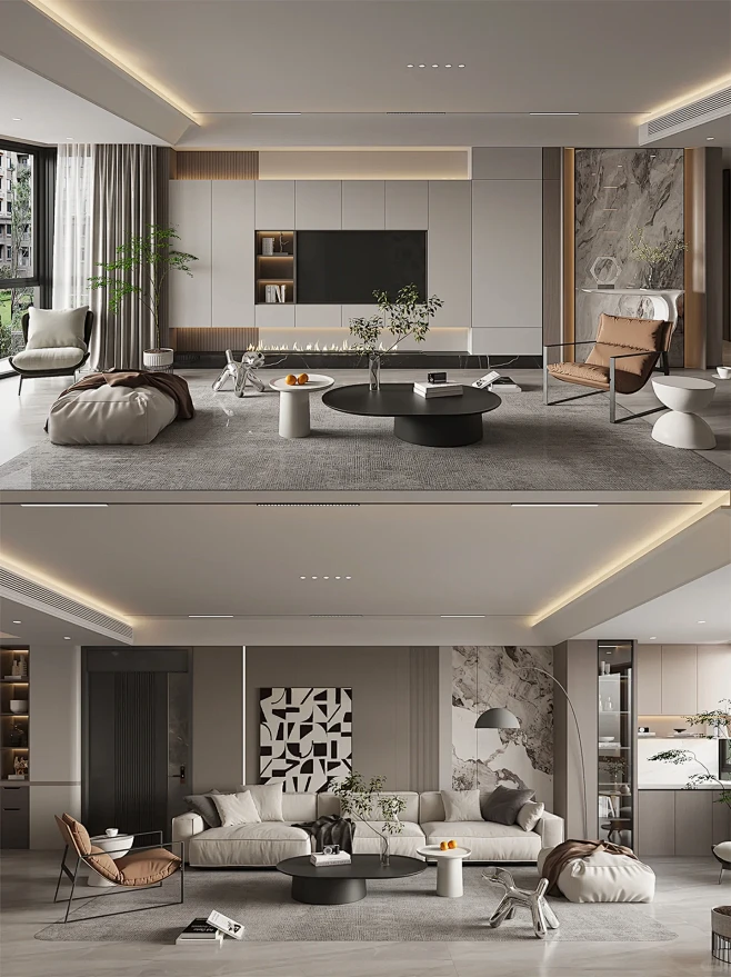 合肥装修｜打造152m²高级感意式极简轻奢风格-花瓣网