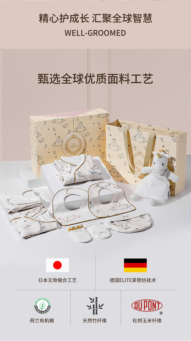 【法国设计师联名款】嫚熙新生儿见面礼初生...