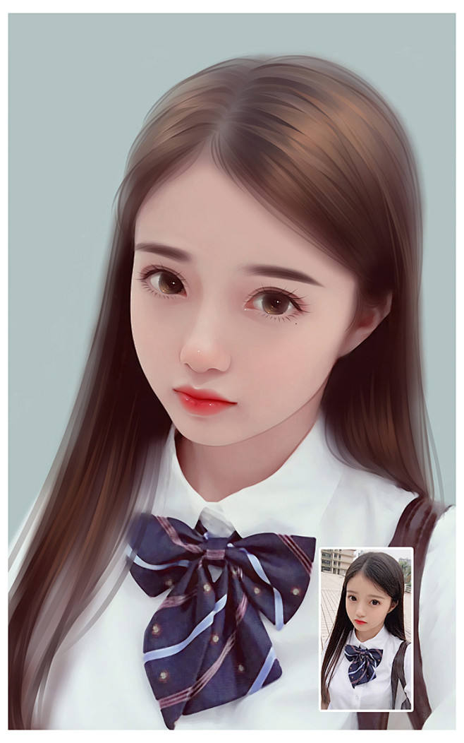 真人照片转手绘头像q版卡通绘画素描肖像漫画人物微信设计定制作淘宝