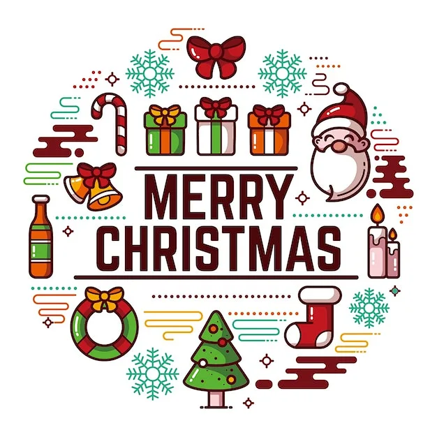 Free vector christmas background in flat design-花瓣网