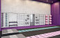 Ladies’ Fitness Center Interior Design 30 - Multi-purpose fitness hall in the ladies fitness center, with floor to ceiling windows that bring abundant daylight into the space, the dark gray floor, walls and ceiling are complemented with pops of colour tha