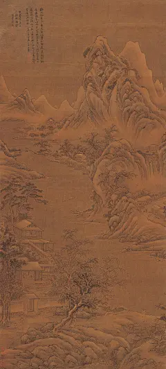 王翚——《温庭筠诗意图》【……壬辰三月望后三日。鸡声茅店月，人迹板桥霜。写唐人诗意】雪景人物山水 立轴欣赏 | 
清|王翚(1632-1717)字石谷，号耕烟散人、剑门樵客、海虞、清晖老人等。被称为“清初画圣”。与王时敏、王鉴、王原祁被并称为“四王”，加上吴历、恽寿平合称“清初六家”或“四王吴恽”。擅山水人物花鸟草虫，笔法洒脱，用墨疏淡清逸。后也将其称为虞山派。