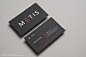 Dark gray dual colour foil stamp minimalist classic business card design - Metis