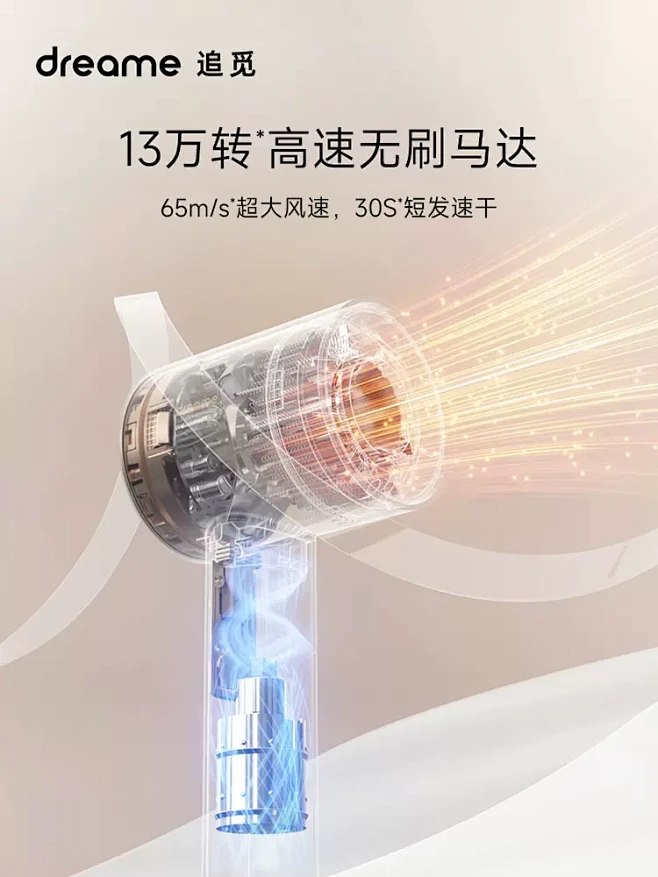追觅13万转负离子大功率护发恒温高速吹风...
