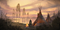 VR concept art, Eddie Mendoza : concept art for a VR game pitch inspired by Miyazaki and Native American mythology. it revolved around a teenager named Awahi who has to enlist the aid of the Kachina spirits after her world is suddenly overrun by mysteriou