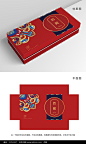 原创高端红蓝藏族纹样包装图片
