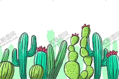 仙人掌背景 【酷图网】仙人掌背景,壁纸,插图,插画,绿色植物,绿植,清新,肉质灌木