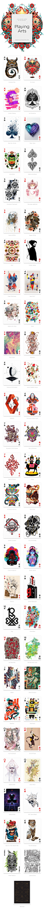 来自世界各地的54位艺术家，采用自己擅长的技术和风格绘制一张扑克牌图案，组成一套完整的扑克牌