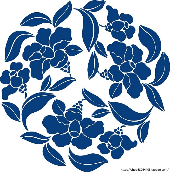青花瓷图案元素免抠PNG下载