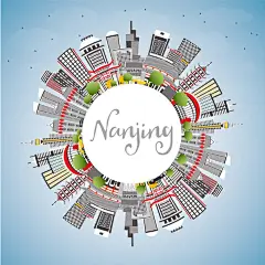 江苏南京历史建筑插画 | 中国风线性设计元素与景点素材(5).eps