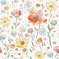 矢量图 psd 满印 四方连续 艺术效果 水彩 植物 花卉 日韩风格 家居服 内衣 田园风 小红书风格 婴童风-POP服装趋势网
