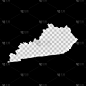 美国肯塔基州模板地图。激光切割模板上透明的背景。矢量插图。