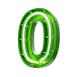 Number 0 Shape Neon Text  3D Icon