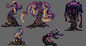 Isometric Tentacle Tree, Florian Moncomble : Corrupted tree done to celebrate the release of Hearthstone extension "Whisper of the Old Gods". I really had a lot of fun working with that color palette :D 