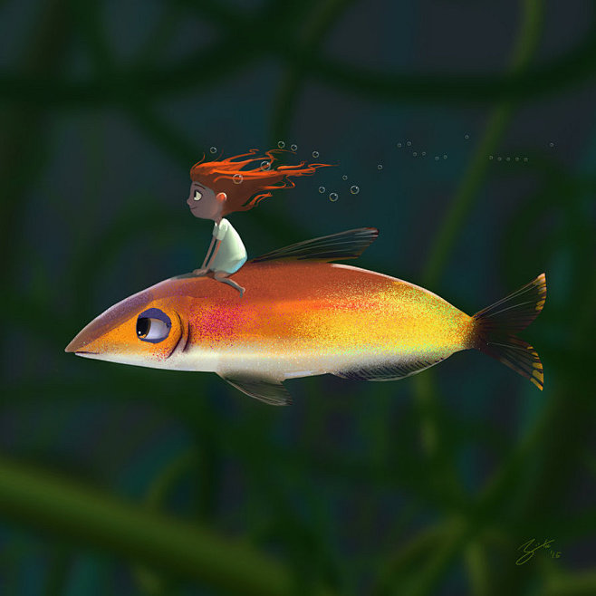 Fish Rider by GorosA...