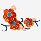 红色梅花微立体花纹免抠元素