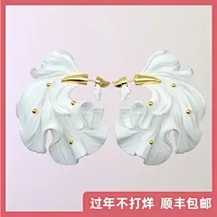 十口二冂2021新款潮斗鱼气质高级感耳环银针小众设计感耳钉时尚-淘宝网