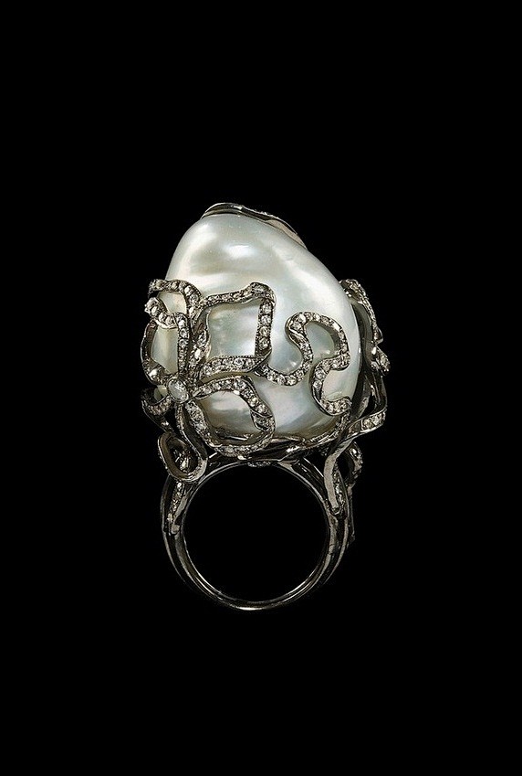 巴洛克异形珍珠戒指