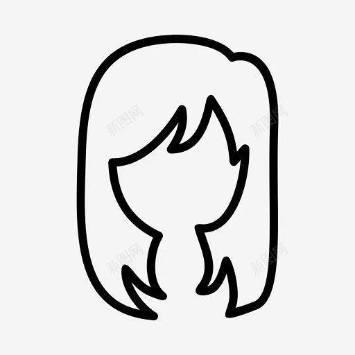 头发头长发图标 页面网页 平面电商 创意素材-花瓣网