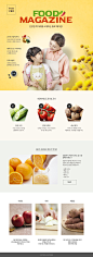黄色花朵 水果蔬菜 做饭母女 营养搭配 WEB网页设计PSD tiw465f0305