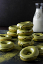 Baked Matcha Green Tea Doughnuts