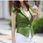 2013新款夏装短外套 韩版修身小西服 气质短袖小西装 女装小外套