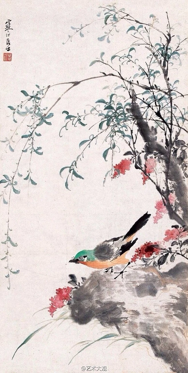 【国画】名家花鸟画选摘图片_国画技法-花鸟图片素材-花瓣网