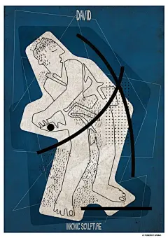 意大利插画家Federico Babina将世界著名雕塑画成了简笔画 - 灵感日报 :   当这些世界著名雕塑都变成了简单抽象的海报后，你还能认出它们吗？ 意大利著名插画家Federico…