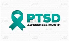 6月的PTSD宣传月。创伤后应激障碍。每年在美国庆祝。医疗保健和意识设计。海报、卡片、横幅和背景。矢