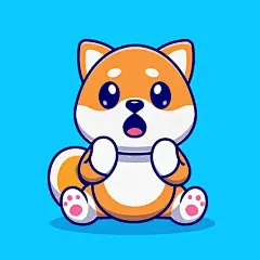 可爱卡通柴犬小狗插画矢量图设计素材